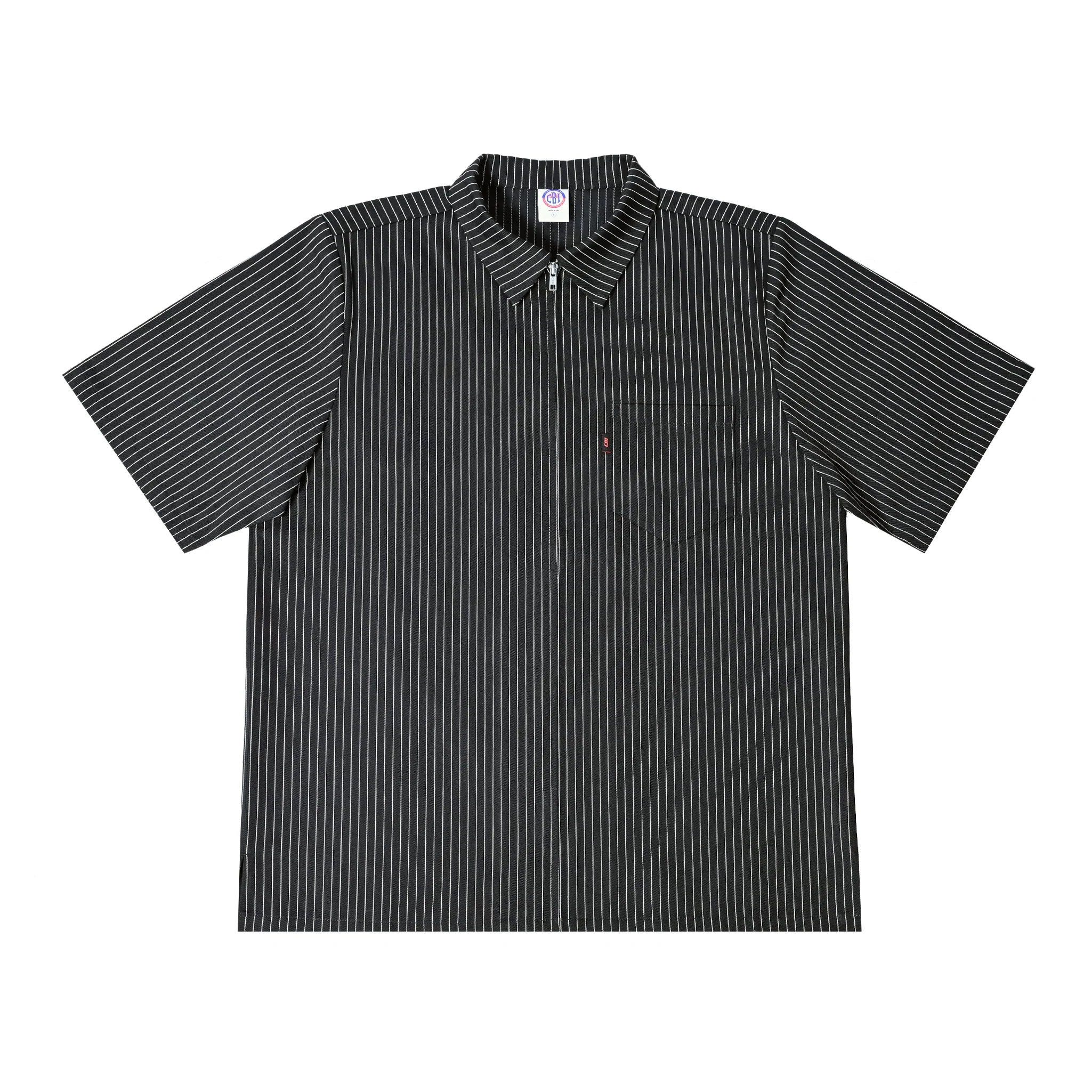Classic "Street Zip" Pinstripe Shirt