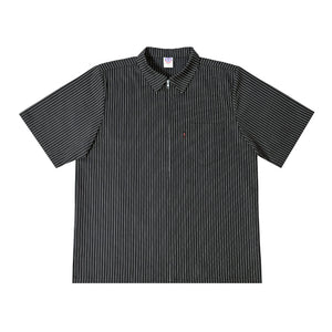 Classic "Street Zip" Pinstripe Shirt